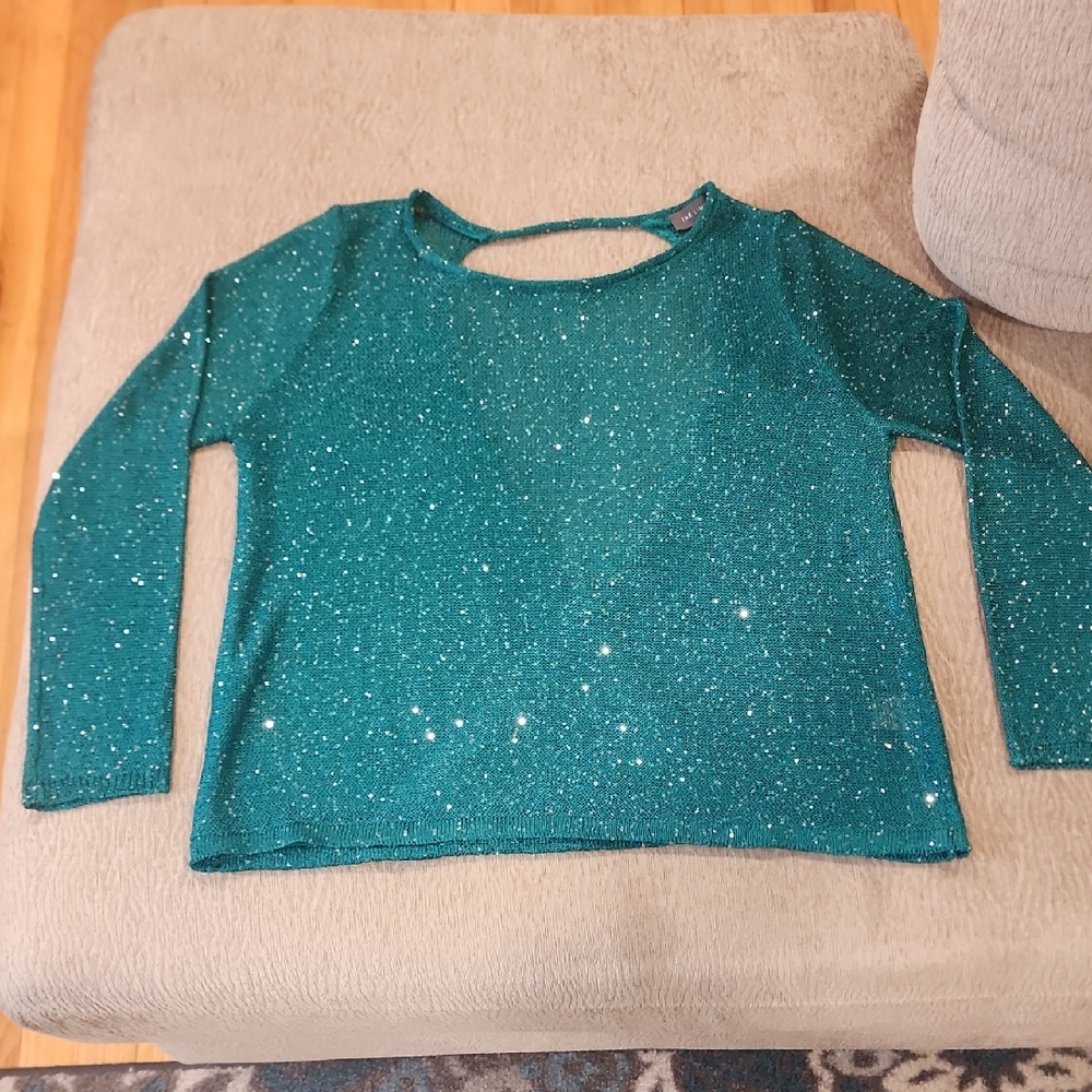 The Limited Emerald Green Sequin Sweater